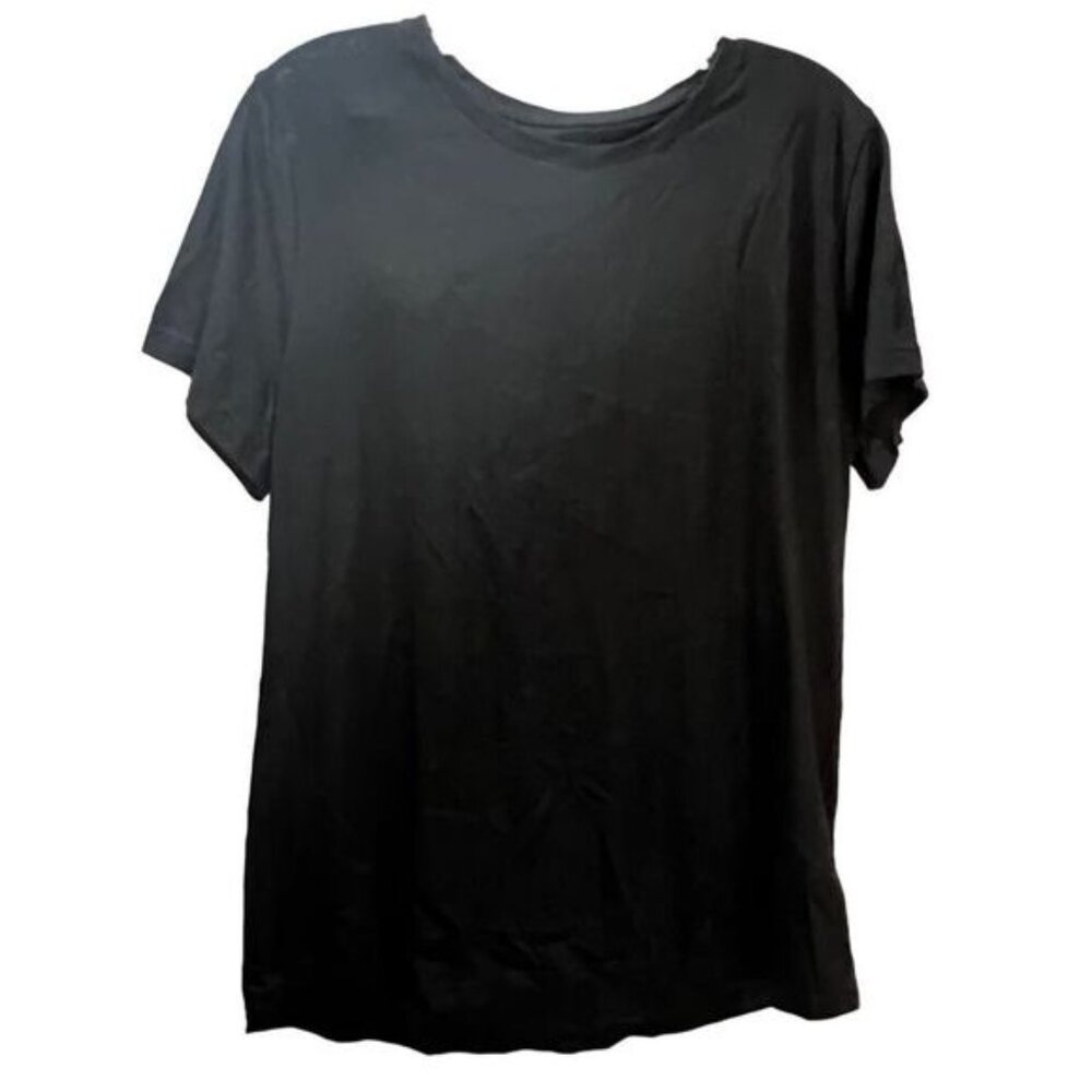 NEW Black‎ Womens T-Shirt Short Sleeve Crew Neck XL